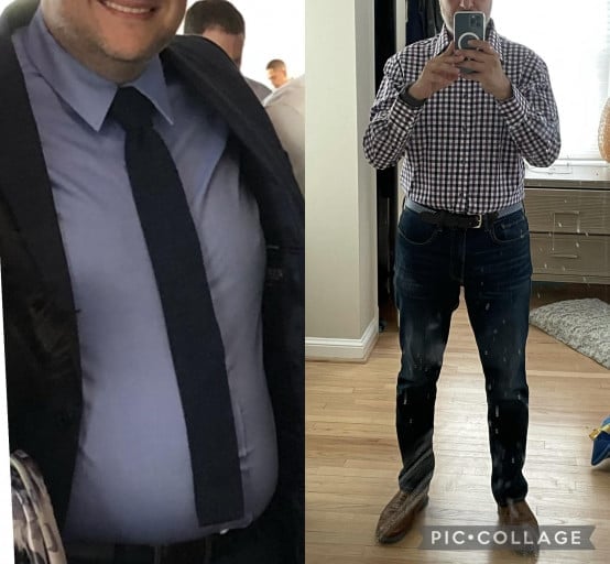 5 feet 10 Male 42 lbs Fat Loss Before and After 215 lbs to 173 lbs