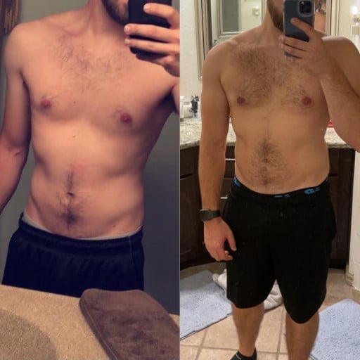 Before and After 15 lbs Weight Gain 5 feet 5 Male 140 lbs to 155 lbs