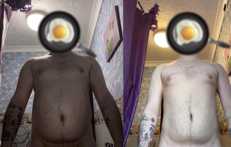 55 lbs Fat Loss Before and After 5 foot 10 Male 237 lbs to 182 lbs