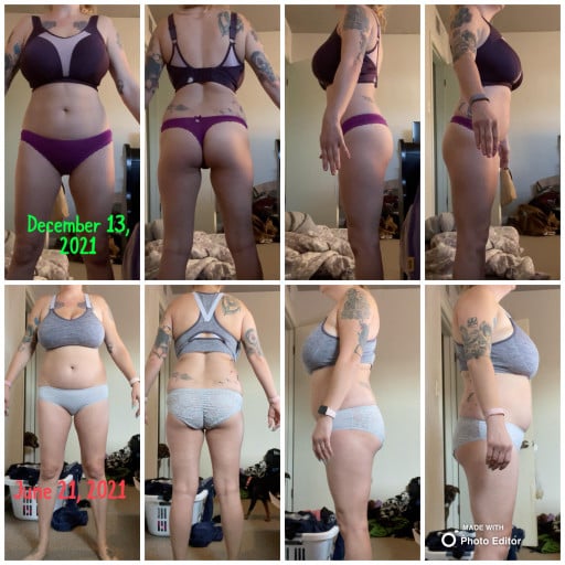 5 feet 3 Female Progress Pics of 36 lbs Weight Loss 163 lbs to 127 lbs