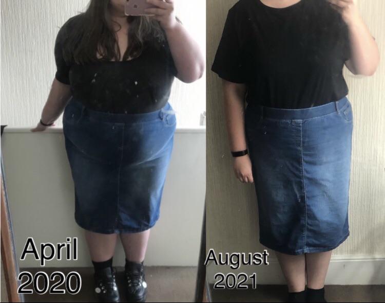 5 feet 5 Female 100 lbs Fat Loss Before and After 347 lbs to 247 lbs