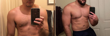 5'11 Male Before and After 26 lbs Muscle Gain 170 lbs to 196 lbs