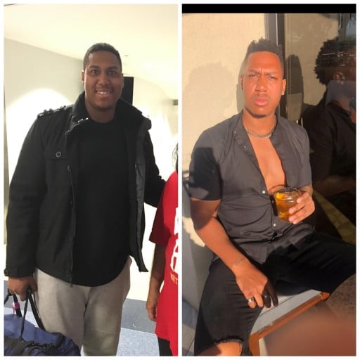 60 lbs Weight Loss Before and After 6 foot 4 Male 300 lbs to 240 lbs