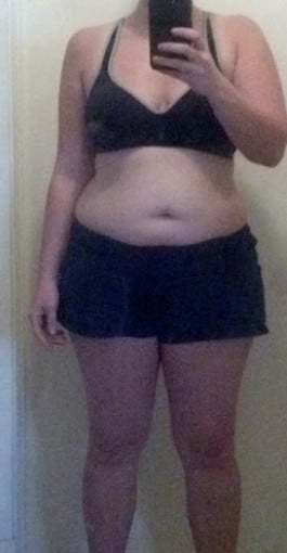 A photo of a 5'3" woman showing a snapshot of 162 pounds at a height of 5'3