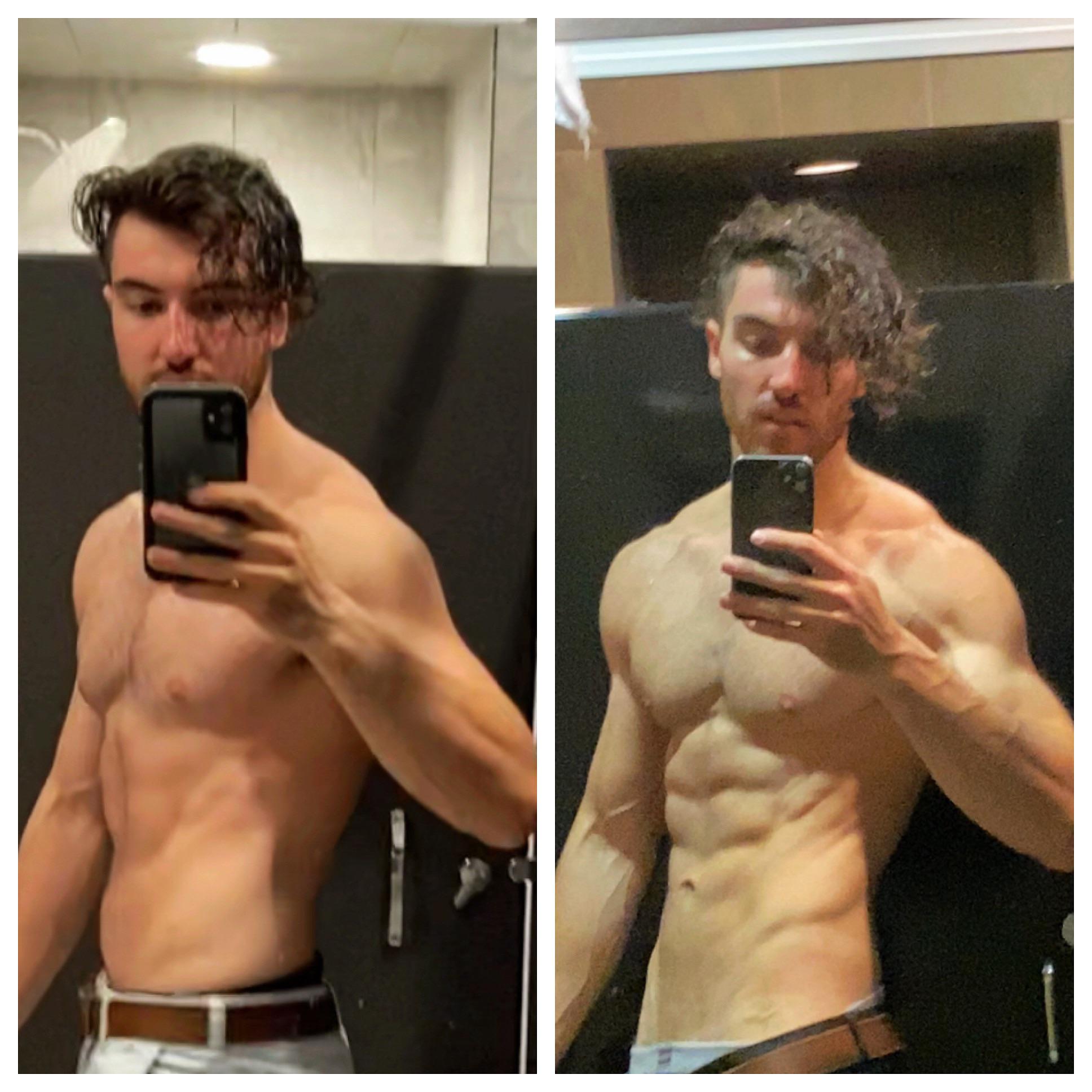 6'1 Male Before and After 15 lbs Weight Loss 200 lbs to 185 lbs
