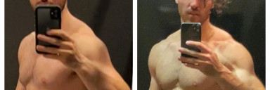 15 lbs Fat Loss Before and After 6 feet 1 Male 200 lbs to 185 lbs