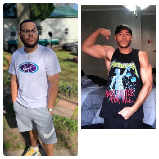 Before and After 31 lbs Weight Loss 5 foot 7 Male 183 lbs to 152 lbs