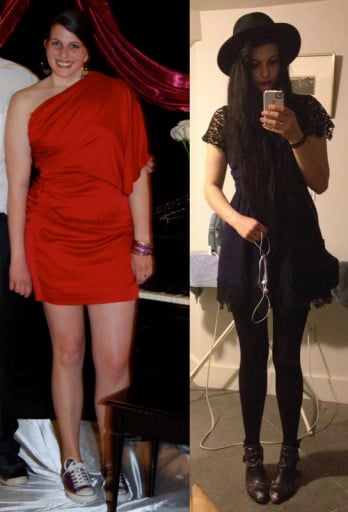 A photo of a 6'1" woman showing a weight loss from 195 pounds to 155 pounds. A respectable loss of 40 pounds.