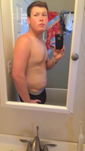 A picture of a 6'0" male showing a weight cut from 250 pounds to 225 pounds. A respectable loss of 25 pounds.