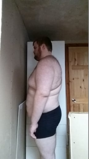 A progress pic of a 6'1" man showing a snapshot of 282 pounds at a height of 6'1
