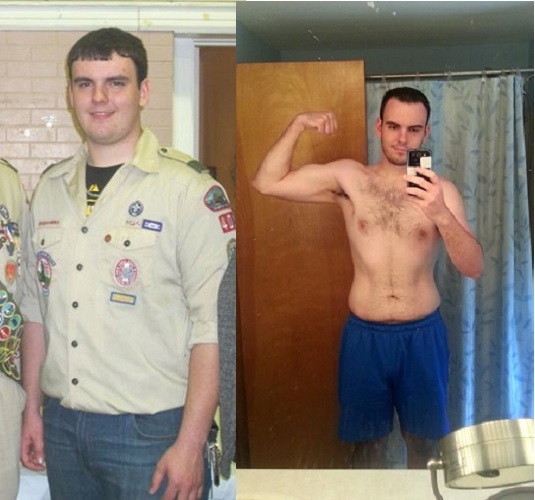 6 foot 4 Male 70 lbs Fat Loss Before and After 285 lbs to 215 lbs