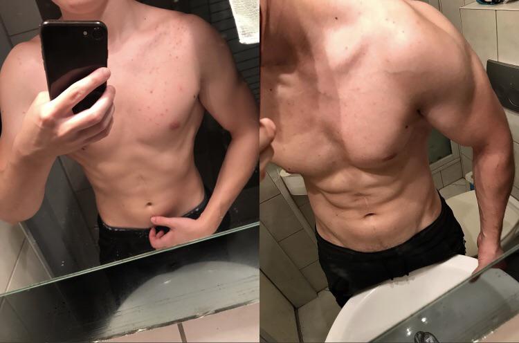 Progress Pics of 22 lbs Weight Gain 5 feet 7 Male 138 lbs to 160 lbs