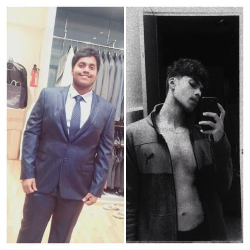 5 foot 8 Male Before and After 86 lbs Fat Loss 244 lbs to 158 lbs