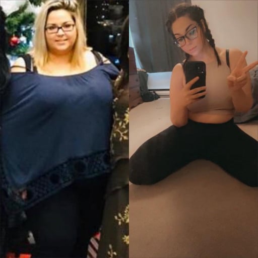 Progress Pics of 135 lbs Weight Loss 5 feet 5 Female 325 lbs to 190 lbs