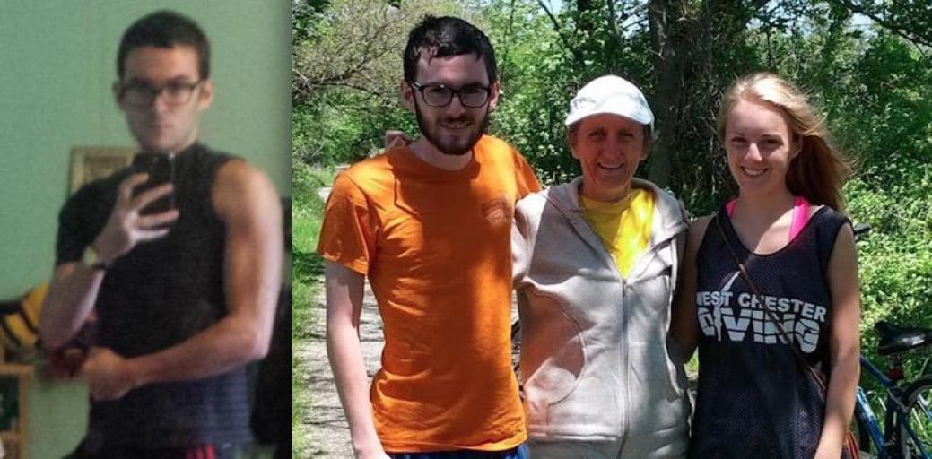 A progress pic of a 5'6" man showing a weight gain from 98 pounds to 123 pounds. A total gain of 25 pounds.