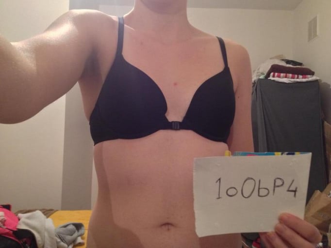 A photo of a 5'2" woman showing a snapshot of 120 pounds at a height of 5'2