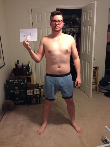 A progress pic of a 5'9" man showing a snapshot of 180 pounds at a height of 5'9
