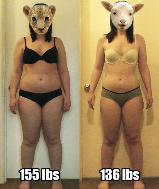 What does a 150 pound, 5'3 woman look like? 