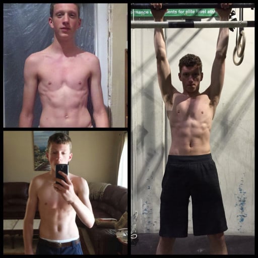 Before and After 57 lbs Muscle Gain 6 foot Male 115 lbs to 172 lbs