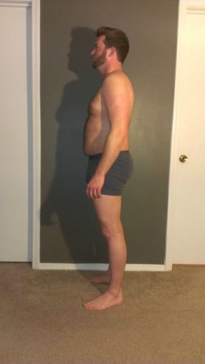 A picture of a 5'11" male showing a snapshot of 198 pounds at a height of 5'11