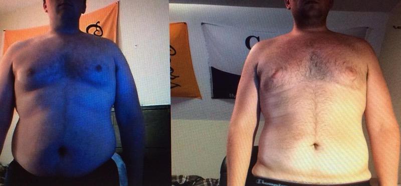 44 lbs Fat Loss Before and After 5'10 Male 270 lbs to 226 lbs