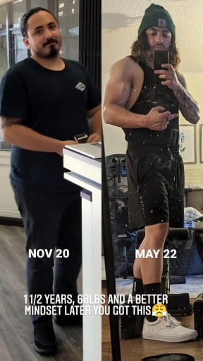 5'8 Male 50 lbs Weight Loss Before and After 220 lbs to 170 lbs