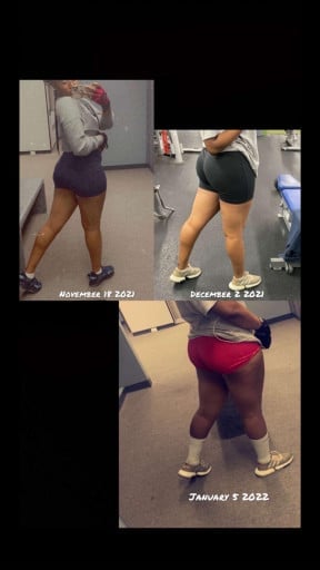 Progress Pics of 27 lbs Muscle Gain 5 foot 4 Female 149 lbs to 176 lbs