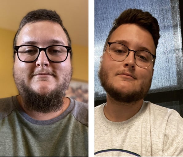 6 foot 2 Male Before and After 40 lbs Weight Loss 290 lbs to 250 lbs