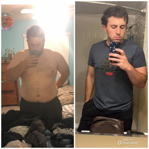 6'3 Male Before and After 116 lbs Fat Loss 346 lbs to 230 lbs