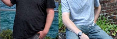 6 foot Male Before and After 118 lbs Fat Loss 305 lbs to 187 lbs