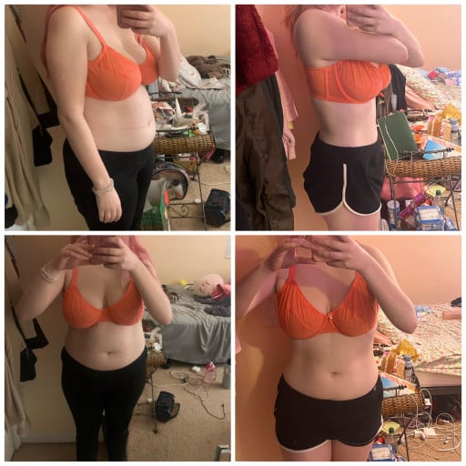5'5 Female Progress Pics of 25 lbs Fat Loss 170 lbs to 145 lbs