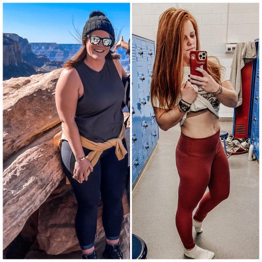 5 feet 3 Female Before and After 40 lbs Fat Loss 195 lbs to 155 lbs