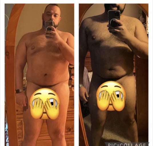 14 lbs Weight Loss Before and After 5'11 Male 282 lbs to 268 lbs