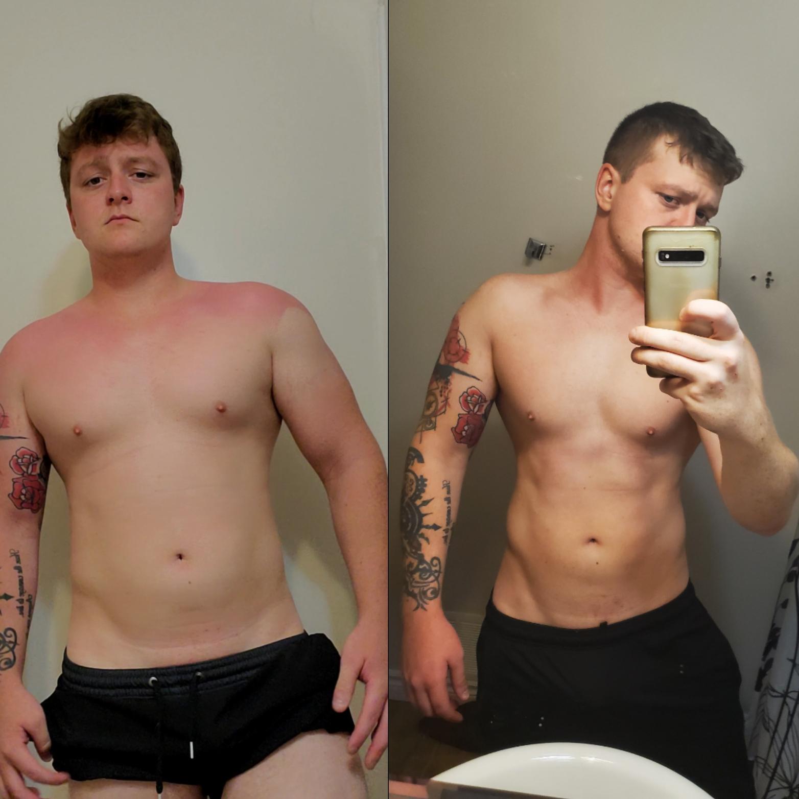 31 lbs Fat Loss 5 feet 11 Male 196 lbs to 165 lbs