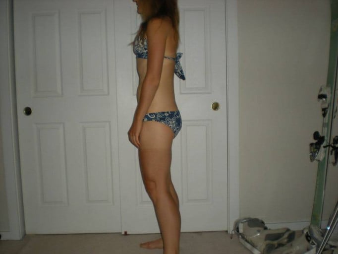 A picture of a 5'8" female showing a snapshot of 146 pounds at a height of 5'8