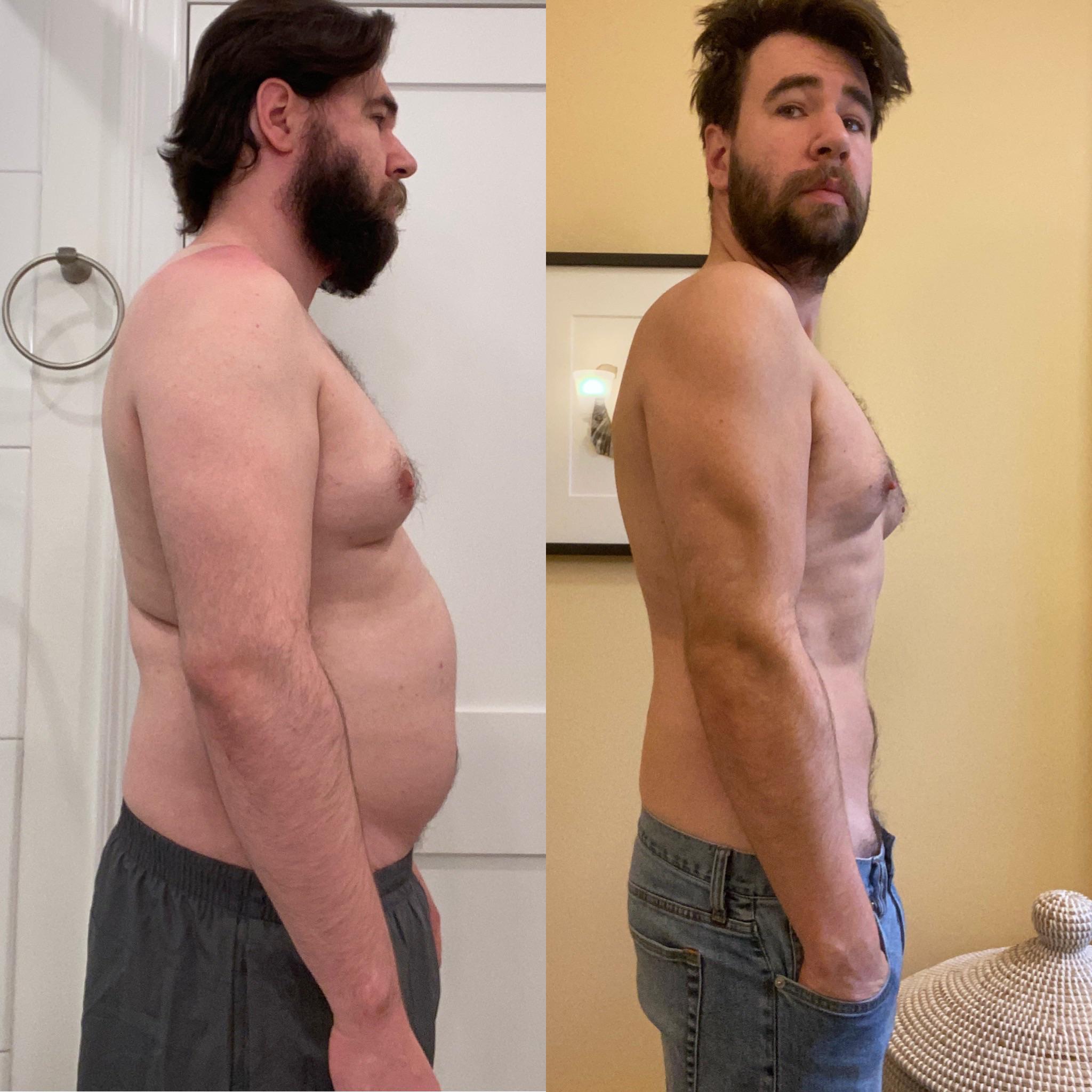 Progress Pics of 27 lbs Fat Loss 5 feet 11 Male 215 lbs to 188 lbs