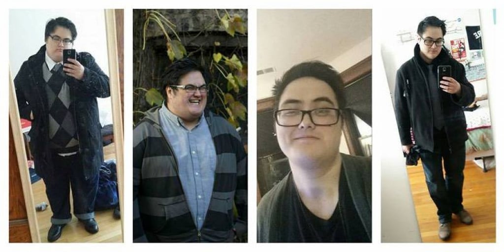 Before and After 136 lbs Weight Loss 5'10 Male 356 lbs to 220 lbs
