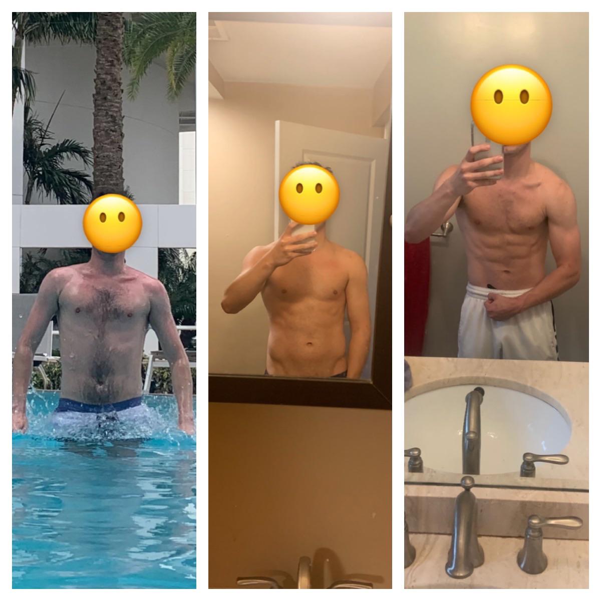 5'10 Male Progress Pics of 12 lbs Fat Loss 170 lbs to 158 lbs