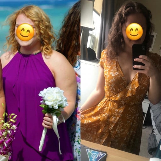 5'4 Female 75 lbs Weight Loss Before and After 235 lbs to 160 lbs