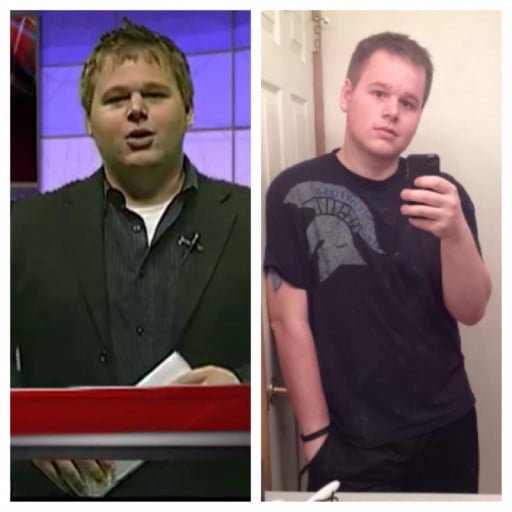 A progress pic of a 5'10" man showing a fat loss from 288 pounds to 241 pounds. A respectable loss of 47 pounds.