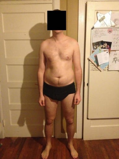 A before and after photo of a 6'2" male showing a snapshot of 208 pounds at a height of 6'2