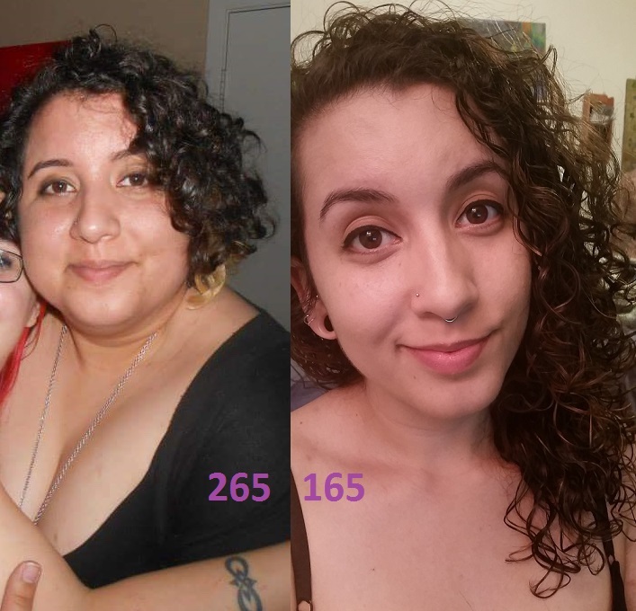 100 lbs Weight Loss 5 feet 6 Female 265 lbs to 165 lbs