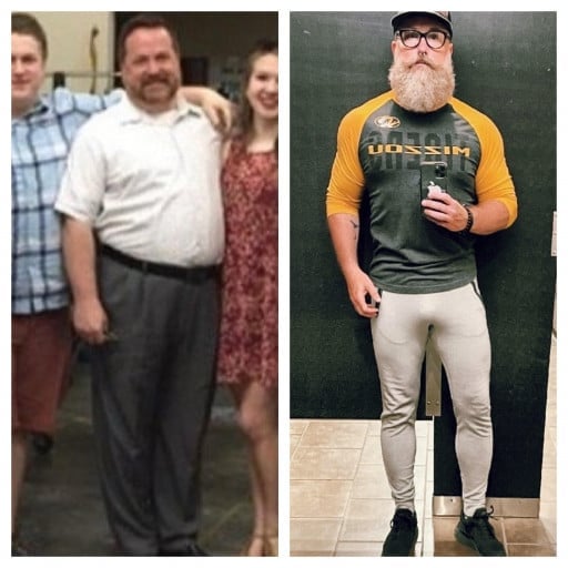 5'8 Male Before and After 75 lbs Fat Loss 270 lbs to 195 lbs