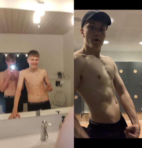6'2 Male Progress Pics of 25 lbs Weight Gain 140 lbs to 165 lbs