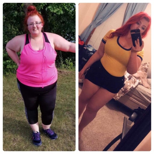 Before and After 116 lbs Fat Loss 5 foot 4 Female 305 lbs to 189 lbs