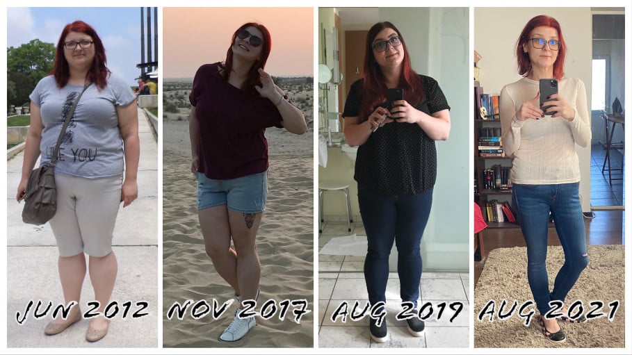 5'6 Female Before and After 88 lbs Weight Loss 253 lbs to 165 lbs