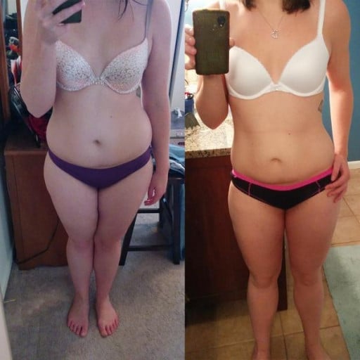 5 feet 6 Female Before and After 45 lbs Weight Loss 189 lbs to 144 lbs