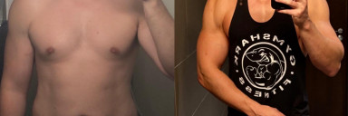 6 foot Male 30 lbs Fat Loss Before and After 220 lbs to 190 lbs