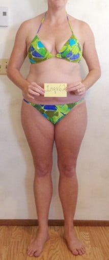 A progress pic of a 5'9" woman showing a snapshot of 189 pounds at a height of 5'9