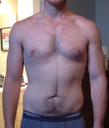 A photo of a 6'0" man showing a weight loss from 250 pounds to 170 pounds. A total loss of 80 pounds.
